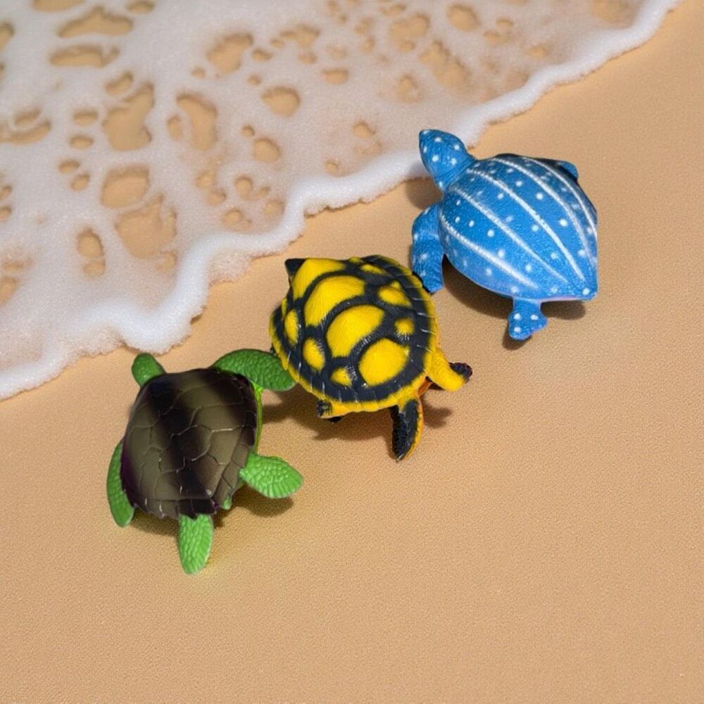 (3) Realistic Tortoise Turtle Leatherback Snapper & Sea Turtle B23